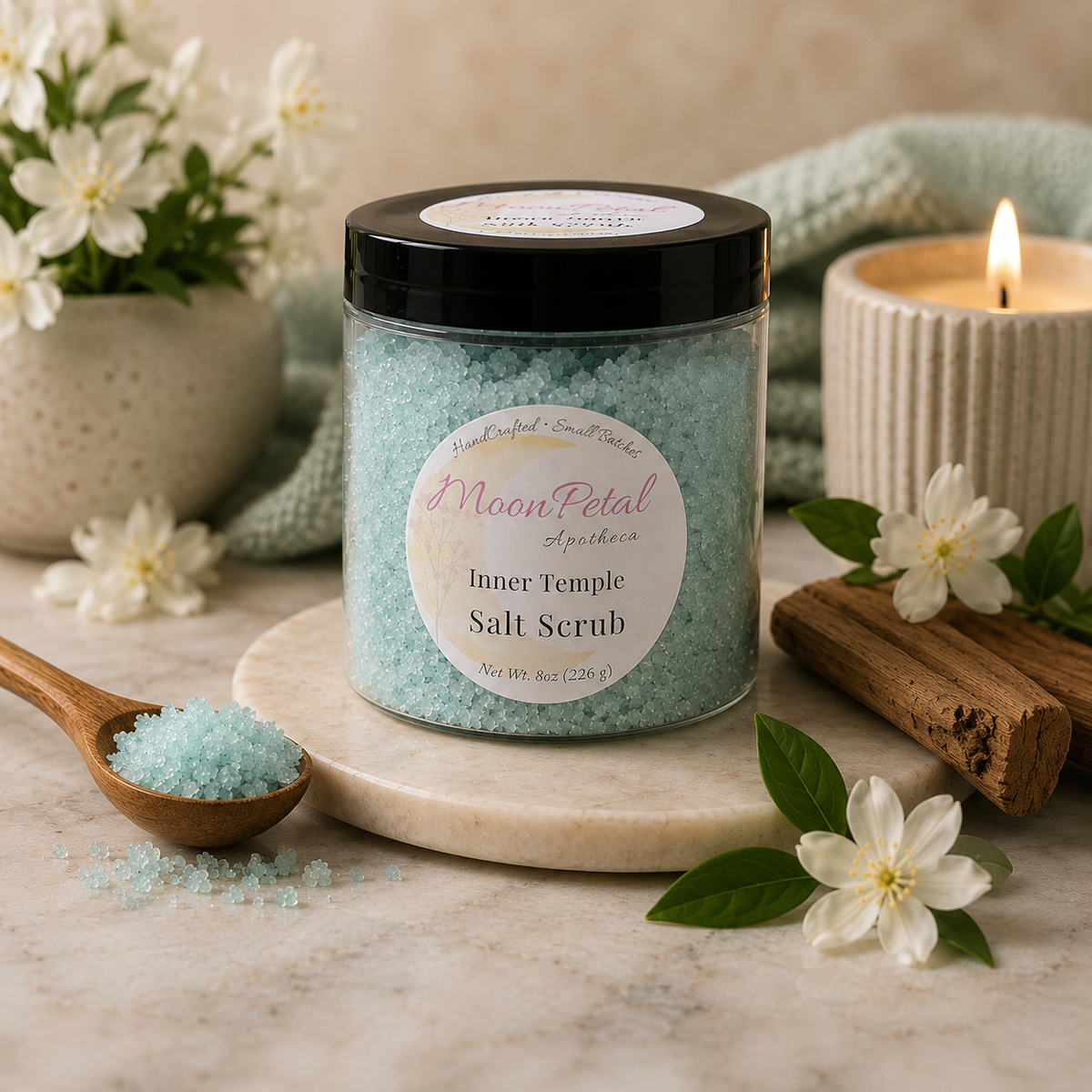 🌿 Inner Temple Salt Scrub (Jasmine, Sandalwood, & Amber)